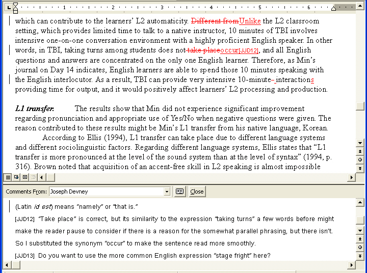 Image of marked up manuscript